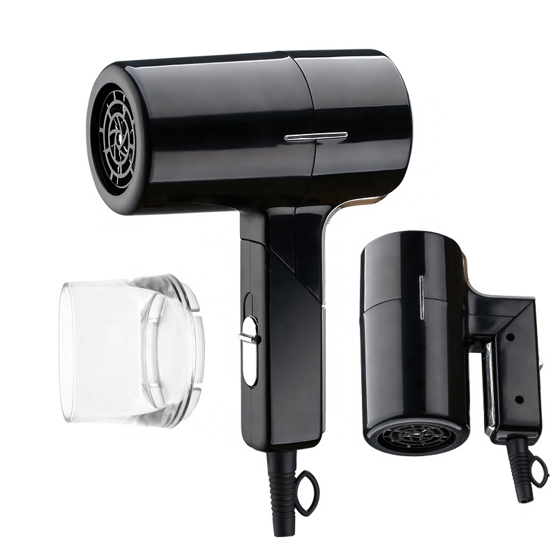 Fast Drying 1200W Foldable Handle Barber Shop Professional Salon Ion Hair Dryer With Nozzle