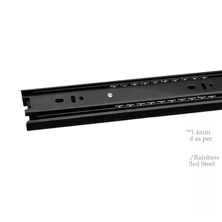 Jieyang Factory Triple Extension Ball Bearing Drawer Slide Stopper/Industrial Sliding rail/ Drawer Runner In Black  For Table