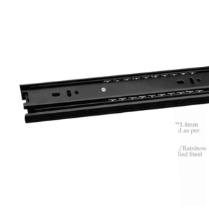 Jieyang Factory Triple Extension Ball Bearing Drawer Slide Stopper/Industrial Sliding rail/ Drawer Runner In Black  For Table