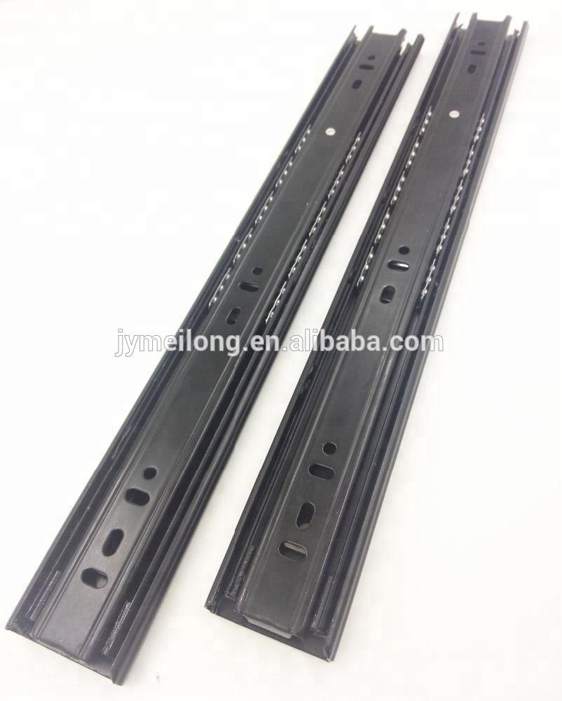 Jieyang Factory Triple Extension Ball Bearing Drawer Slide Stopper/Industrial Sliding rail/ Drawer Runner In Black  For Table