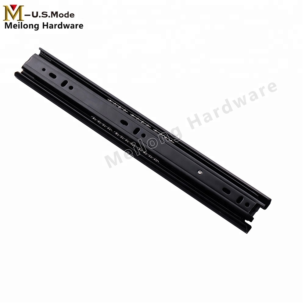 Hot Sell 3 Fold Ball Bearing Drawer Telescopic Channel Hardware Slide / Locking Drawer Slide Stop/Slide Guide In Jieyang