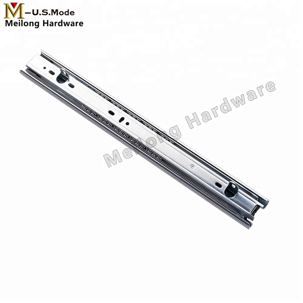 Hot Sell 3 Fold Ball Bearing Drawer Telescopic Channel Hardware Slide / Locking Drawer Slide Stop/Slide Guide In Jieyang