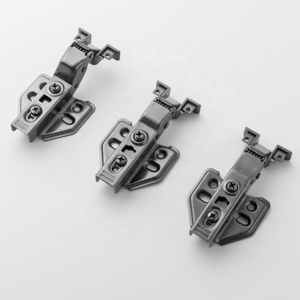 Aluminum Frame Hydraulic Concealed Hinges Gun Black Close-end Zinc Alloy Cup Glass Door Soft Close Hinge Furniture Fittings