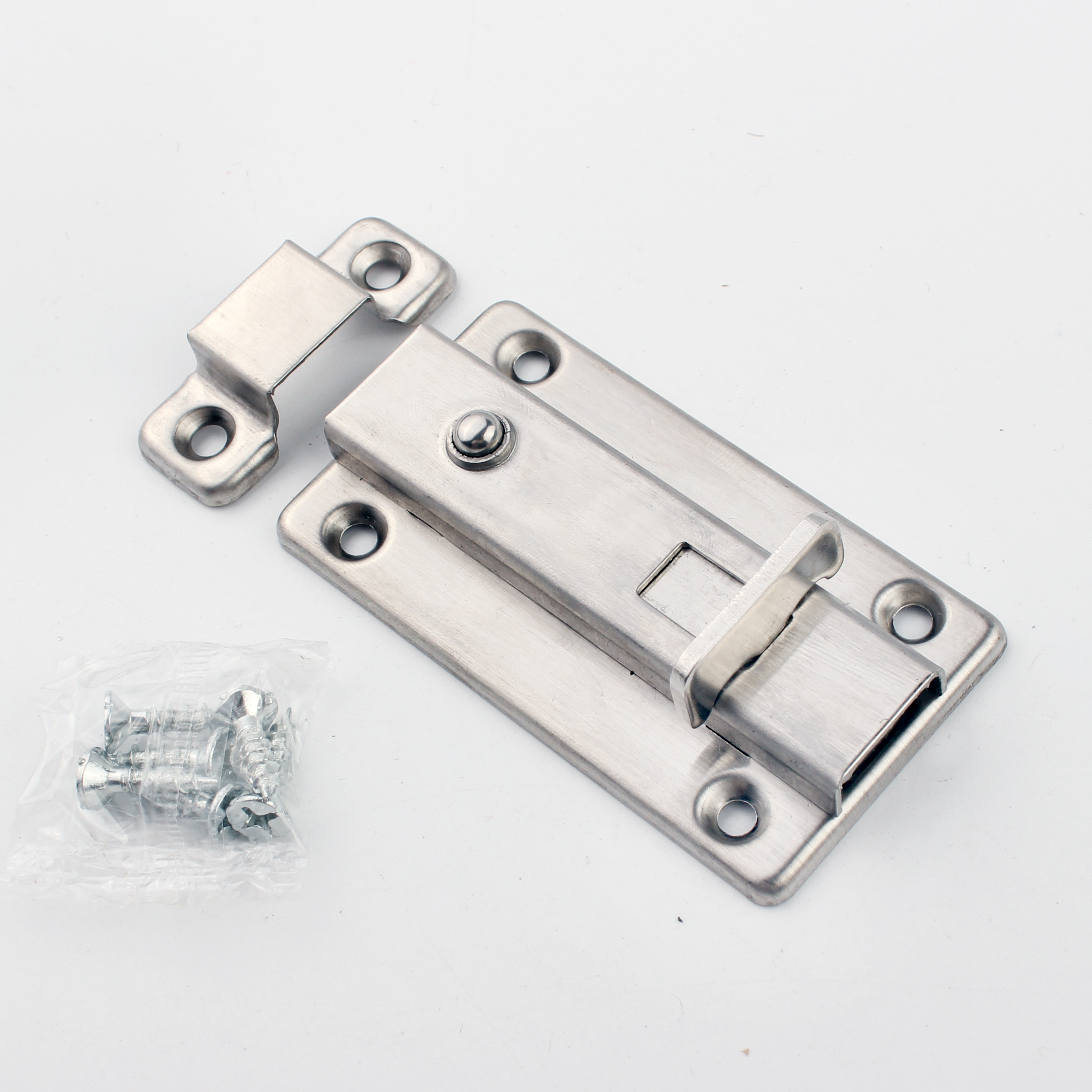 Factory High Quality Stainless Steel Button 1.0mm Barrel Latch Sliding Ss Automatic Door Window Bolt