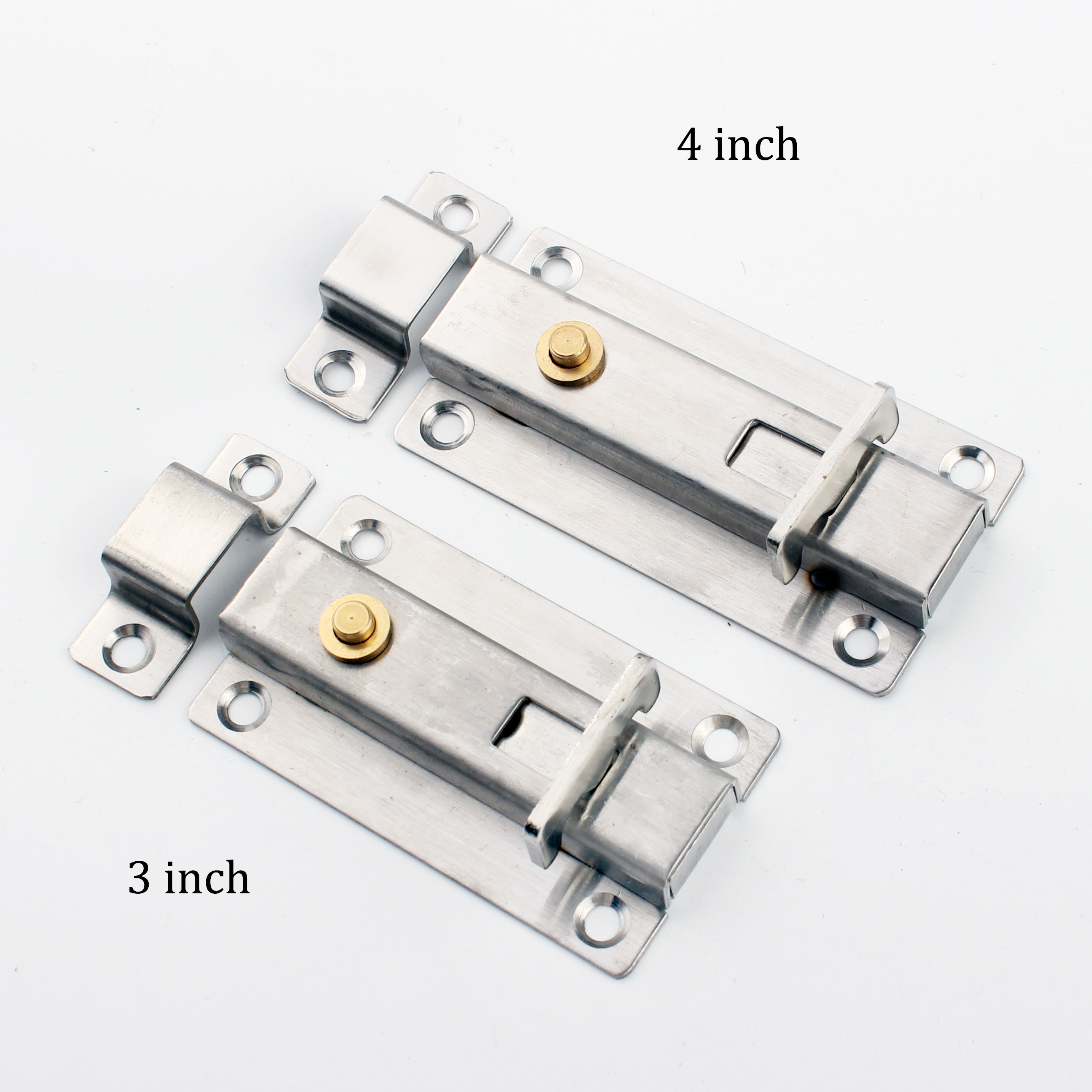 Stainless Steel 1.5mm Thickness Slide Door Automatic Barrel Ss Tower Bolt Safety Security Square Door Bolt Lock