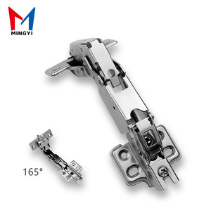 Mingyi Factory 165 Degree Concealed Hydraulic Soft Closing Cabinet Stainless Steel Buffering 3d Adjustable Angle Corner Hinge