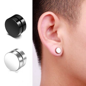 JY Wholesale Fashion Black Magnet Earrings Colored Earrings Stainless Steel Jewelry Men Women