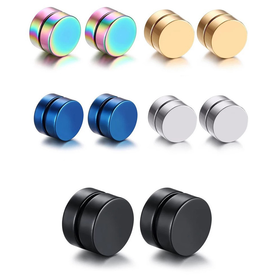 JY Wholesale Fashion Black Magnet Earrings Colored Earrings Stainless Steel Jewelry Men Women