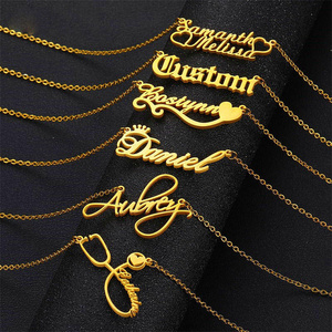 JY Customized Fashion Stainless Steel Pendant Name Plate Gift Personalized Custom Name Necklace For Women