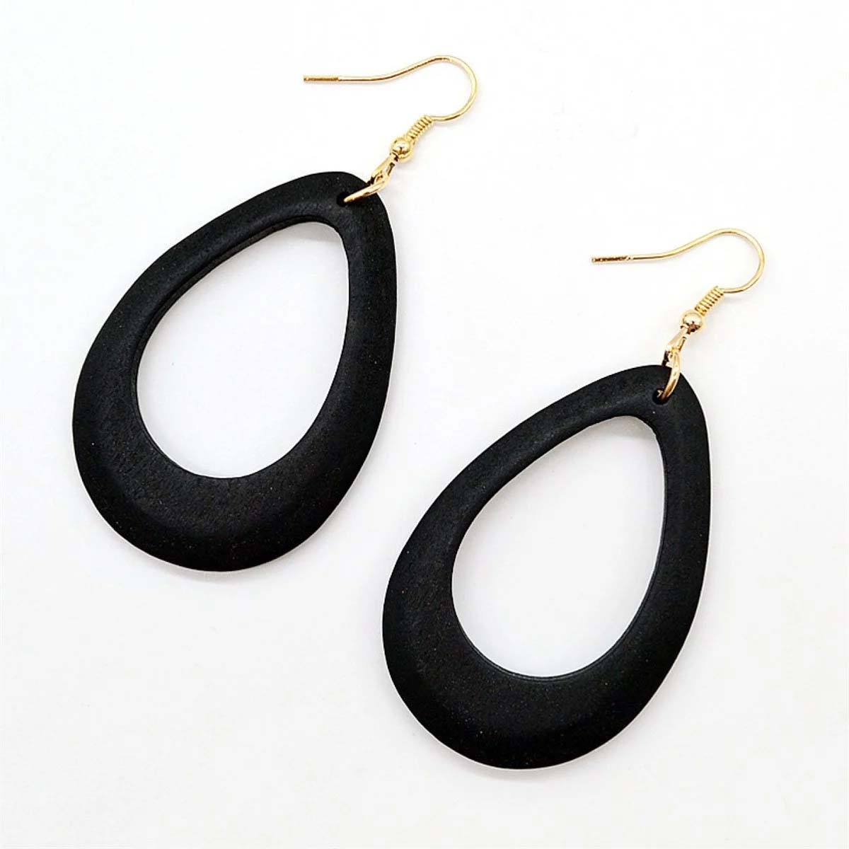 Wholesale Wood Earring Geometric Black Wooden Earrings Hawaiian Jewelry Earring For Women E231