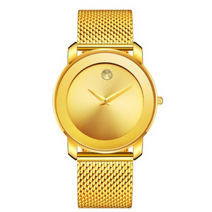 MISS FOX brand luxury gold plated men diamond wrist watches