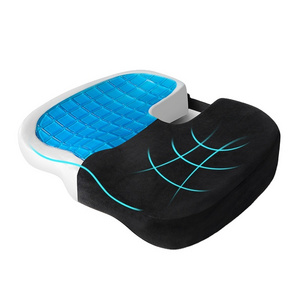 New Cooling Gel  Memory Foam Seat Cushion Technology Lumbar Back Support Pillow for Office Chair Wheelchair Car Seat -QFC023S