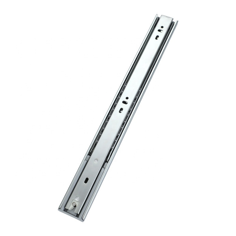 Jieyang 45mm Hydraulic Soft Close Drawer Slide Furniture Ball Bearing Telescopic Buffering Slide Auto lock Cabinet Drawer Slide