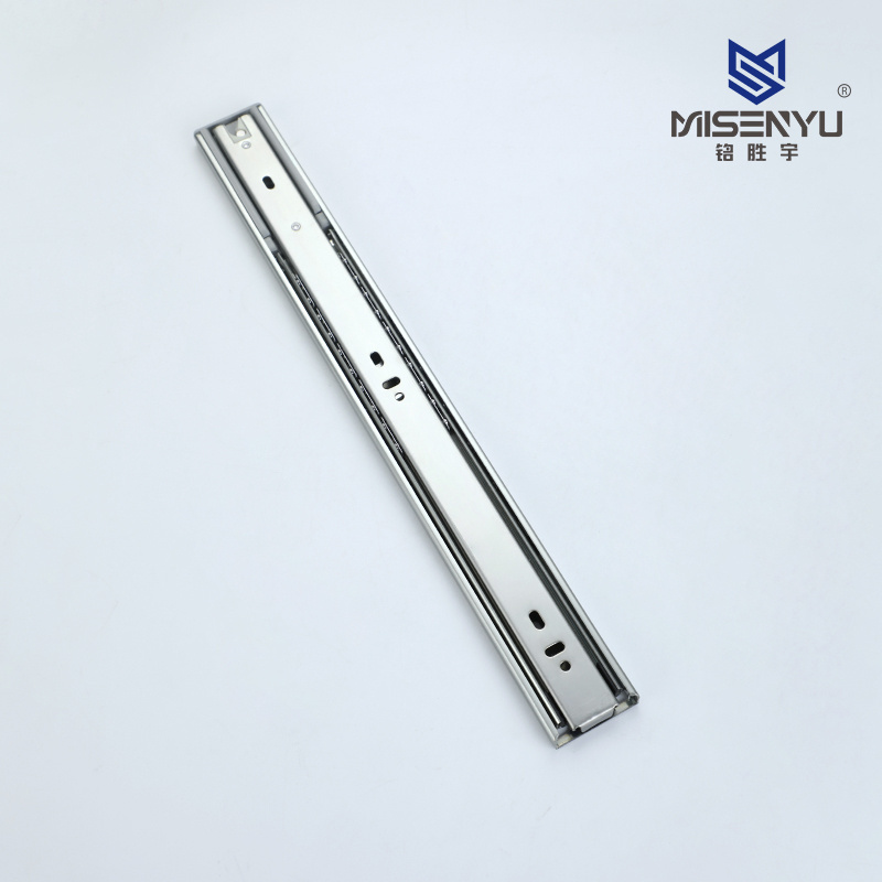 Jieyang 45mm Hydraulic Soft Close Drawer Slide Furniture Ball Bearing Telescopic Buffering Slide Auto lock Cabinet Drawer Slide