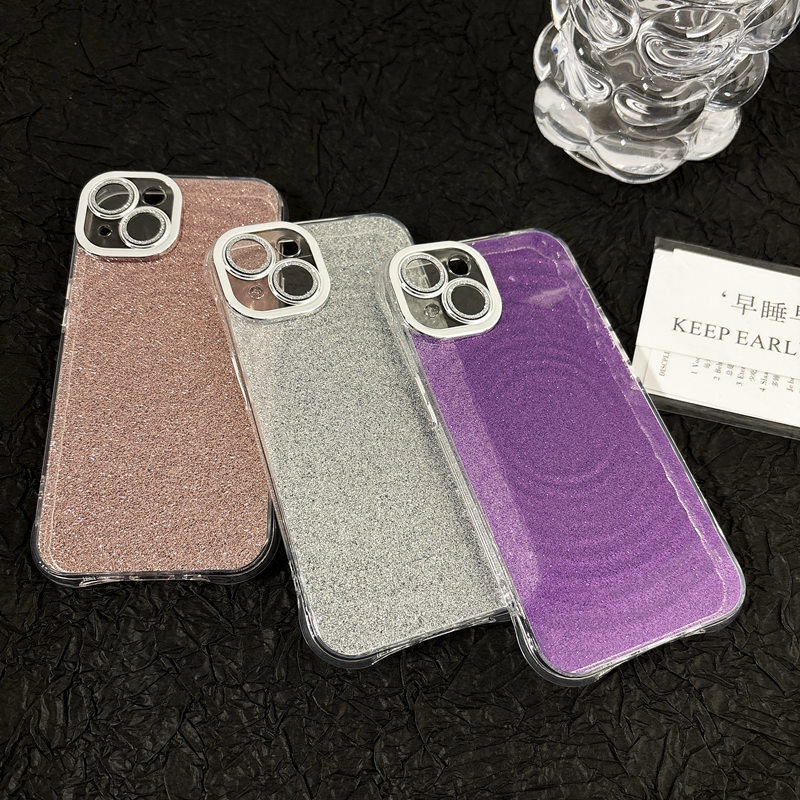 ins Glitter Water Ripple Lens Screen Protector Shockproof Mobile Phone Accessories Cover Case For iPhone 12 13 14 15 Pro Max