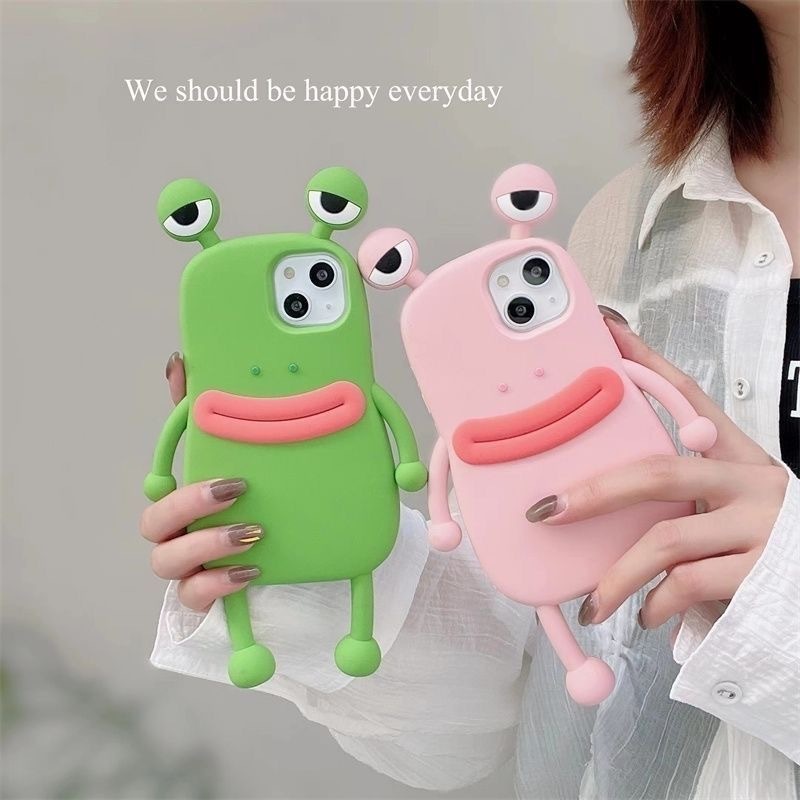 Cartoon 3D Frog Sausage Lips Phone Covers 14 pro Silicon Soft Phone Accessories Cases Cover for iPhone 11 12 13 14 Pro Max cases