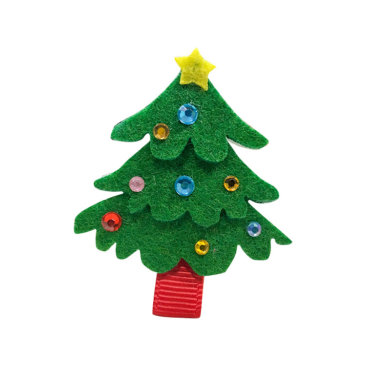 Wholesale pretty christmas tree hair clips for girls