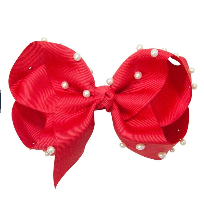 Wholesale Handmade Latest Baby Kids Jojo Bows Hair Accessories Barrettes Hair Clip Korea Pearl Hair Clips