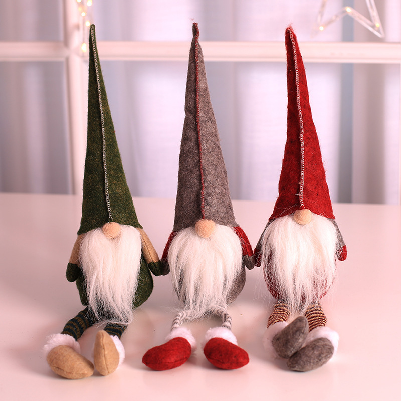 Allo New Christmas Gnomes Children Gift Christmas Gnomes Swedish Santa Tomte Plush with Long Legs Rudolph Roll Faceless dolls