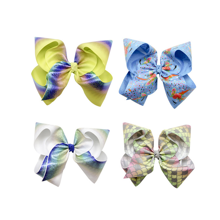 Wholesale Hair Bow Designer Printed LOGO Grosrgain Ribbon Bow New Design hot sale Gifts Hair Clips For women Girls Hair Bows