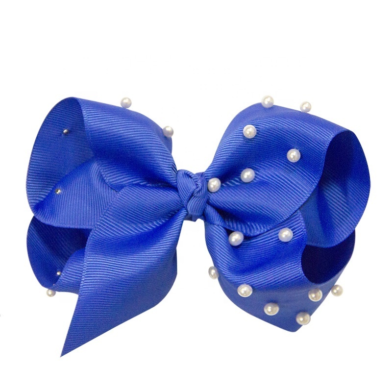 Wholesale Handmade Latest Baby Kids Jojo Bows Hair Accessories Barrettes Hair Clip Korea Pearl Hair Clips