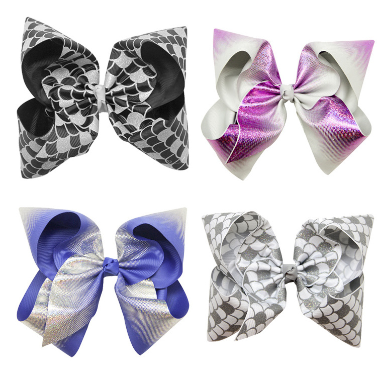 Wholesale Hair Bow Designer Printed LOGO Grosrgain Ribbon Bow New Design hot sale Gifts Hair Clips For women Girls Hair Bows