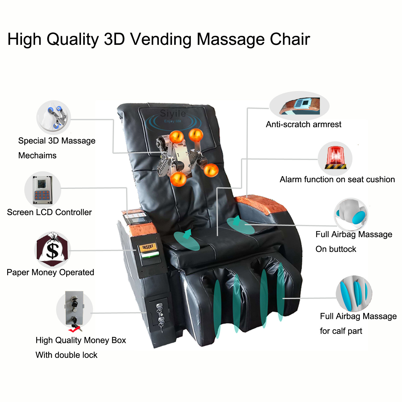 Brand New Ogawa Slim Commercial Chairs Gym Physiotherapy Full Body Electric Massage Chair