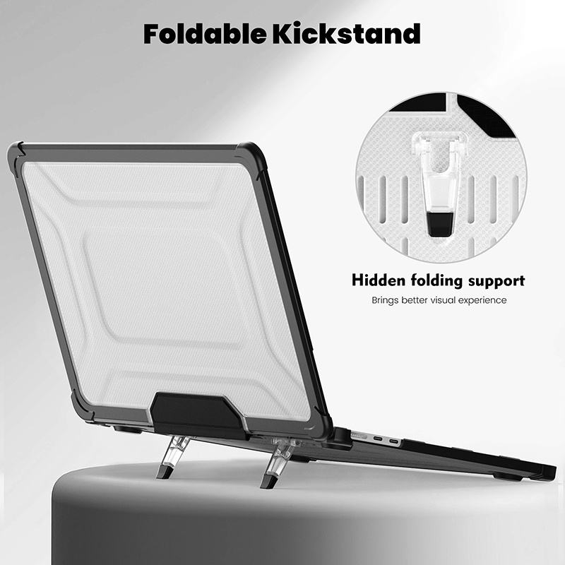 Foldable kickstand anti shock full body cover for Macbook AIR 13.6 laptop case