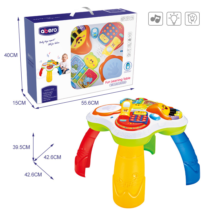 Kids Electronic Learning Musical Toys Multifunctional Infant Plastic Activity Table For Baby Toddlers