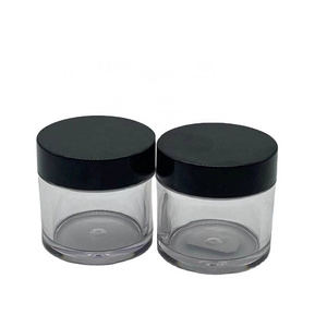 Cosmetics Packaging Petg 50ml Plastic Body Scrub Jar With White Lids For Hair Mask Slime Container