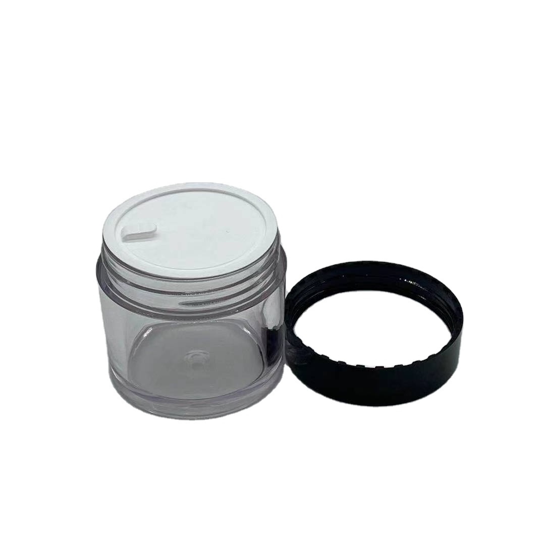 Cosmetics Packaging Petg 50ml Plastic Body Scrub Jar With White Lids For Hair Mask Slime Container