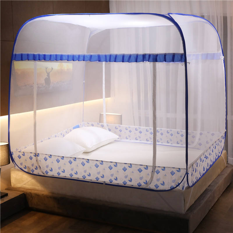 Hot selling fully automatic folding Mongolian yurt mosquito net without installation three door large roof mosquito proof