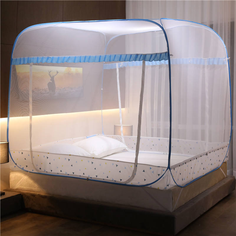 Hot selling fully automatic folding Mongolian yurt mosquito net without installation three door large roof mosquito proof