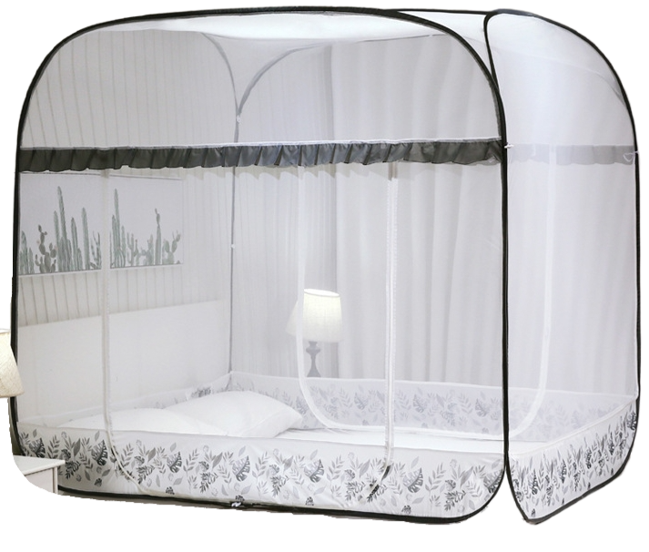 Hot selling fully automatic folding Mongolian yurt mosquito net without installation three door large roof mosquito proof