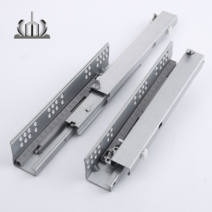 499mm triple extension bottom mount push open soft close drawer slides undermount slides