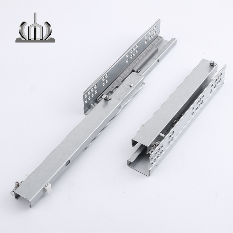 499mm triple extension bottom mount push open soft close drawer slides undermount slides