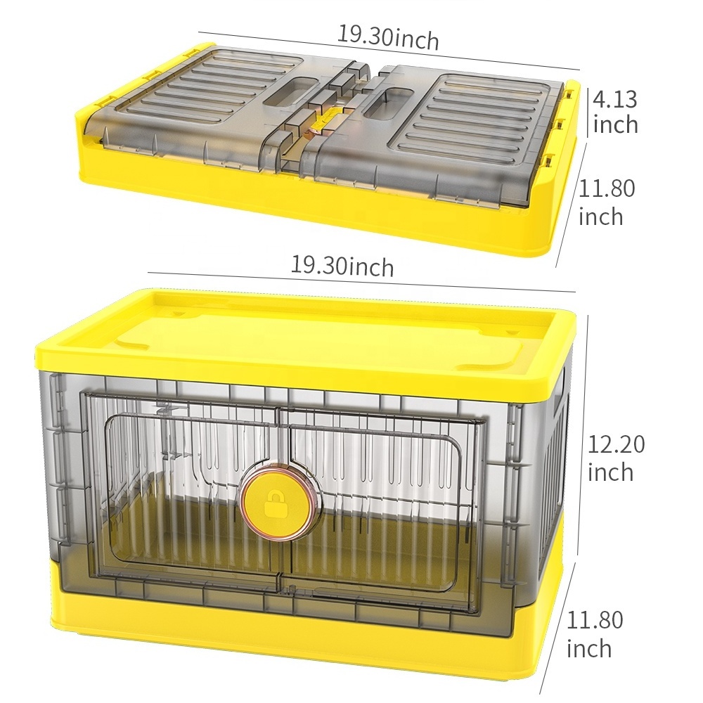 New Design Folding Clothing Organizer Plastic Foldable Storage Bin with Lid with wheels for Clothes Snack Toys