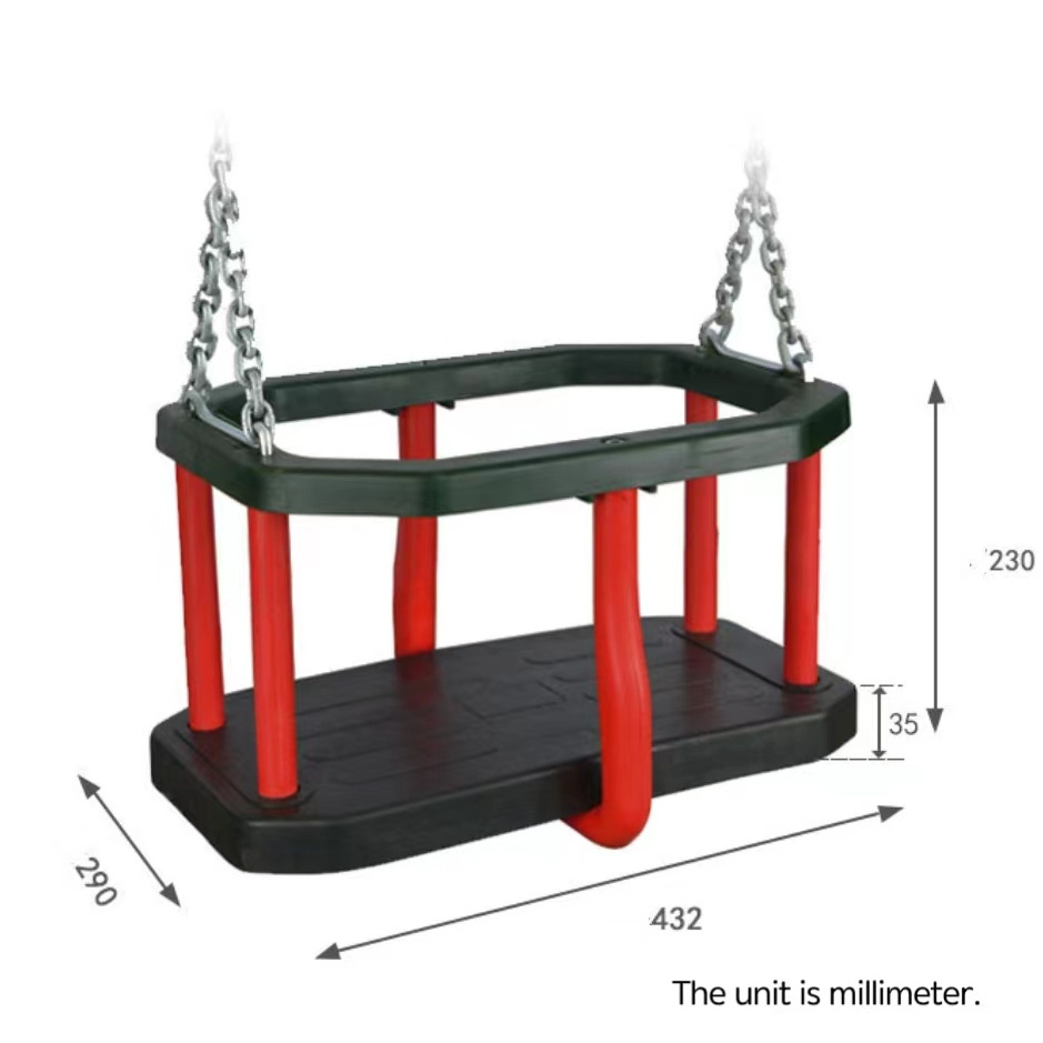 Children Indoor And Outdoor Rubber Hanging Basket Seat Swing With 1.8 meter Chain For Outdoor Playground Equipment