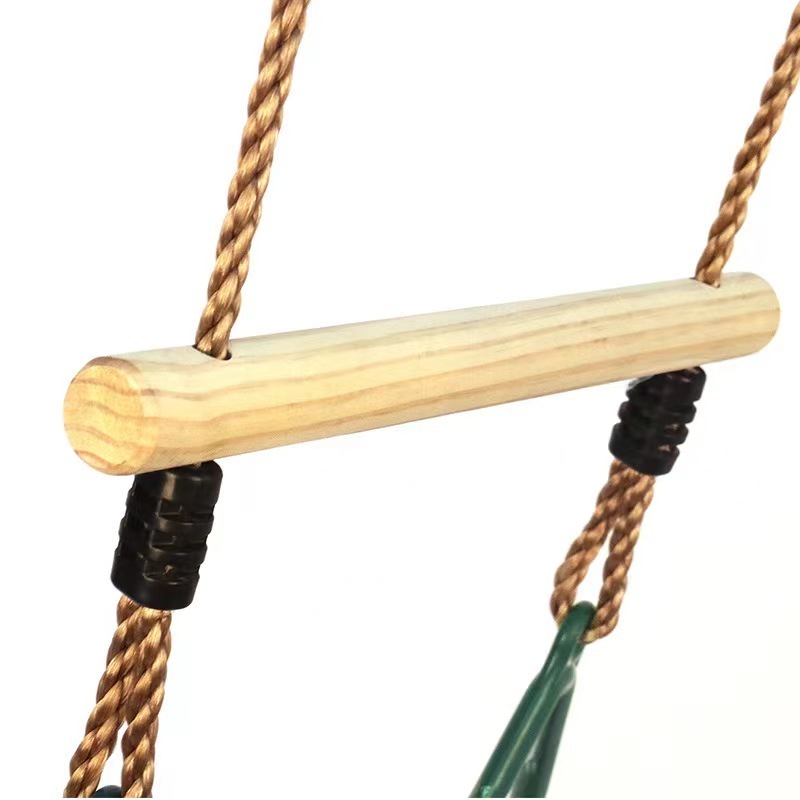 Well sell children  hanging ring  swing with adjustable 175cm  PE rope solid wood  for outdoor playground