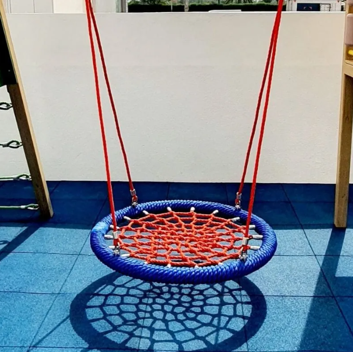 Bird Nest Swing With Steel Wire Rope In Corner   For Outdoor Playground