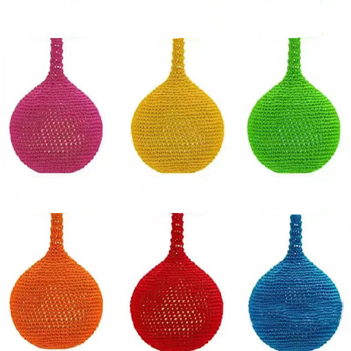 colorful coated crochet mesh playground ball swing for climbing rope net