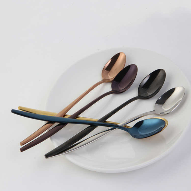 Various colors hotel restaurant stainless steel spoon gold spoon