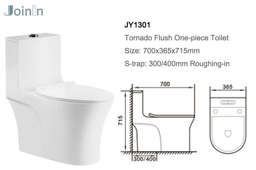 JOININ Sanitary Ware Bathroom Ceramic Tornado one piece Wc Toilet Bowl From Chaozhou JY1301