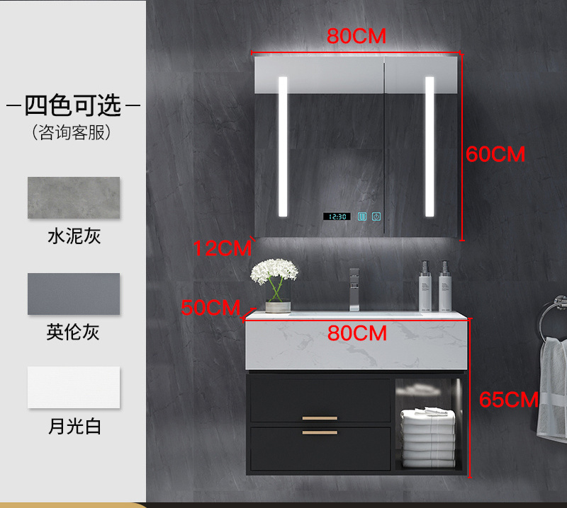 Modern wash basin with mirror bathroom cabinets wall hanging mounted vanity with plywood bathroom cabinet