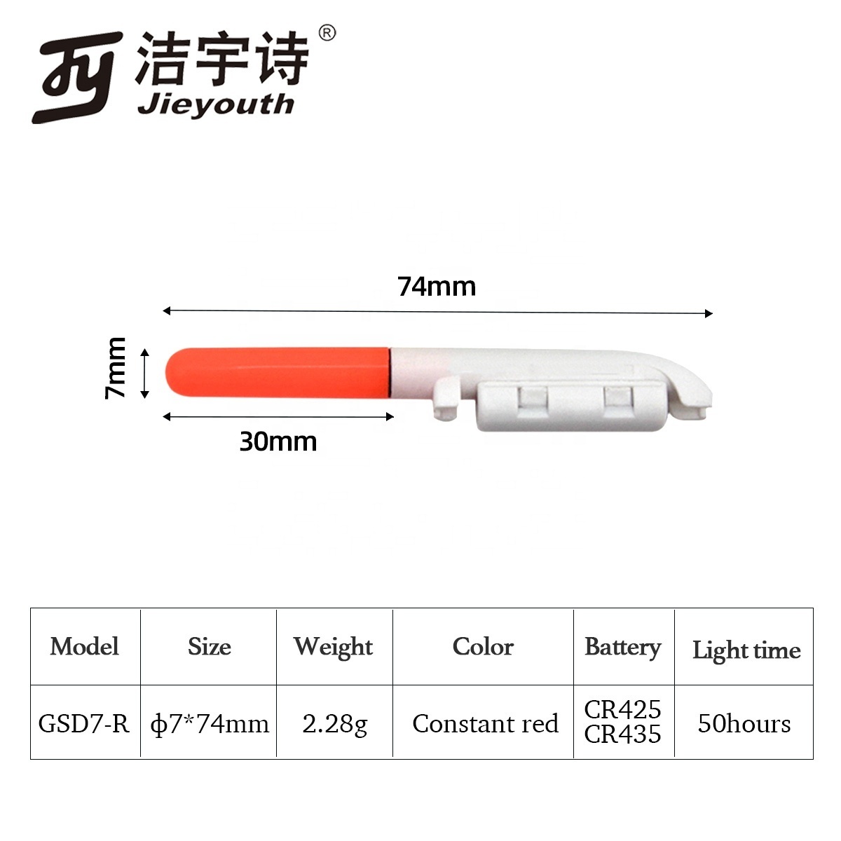 RT70 80 red Green smart sensor light LED fishing rod light always on night fishing rod tip light electronic alarm