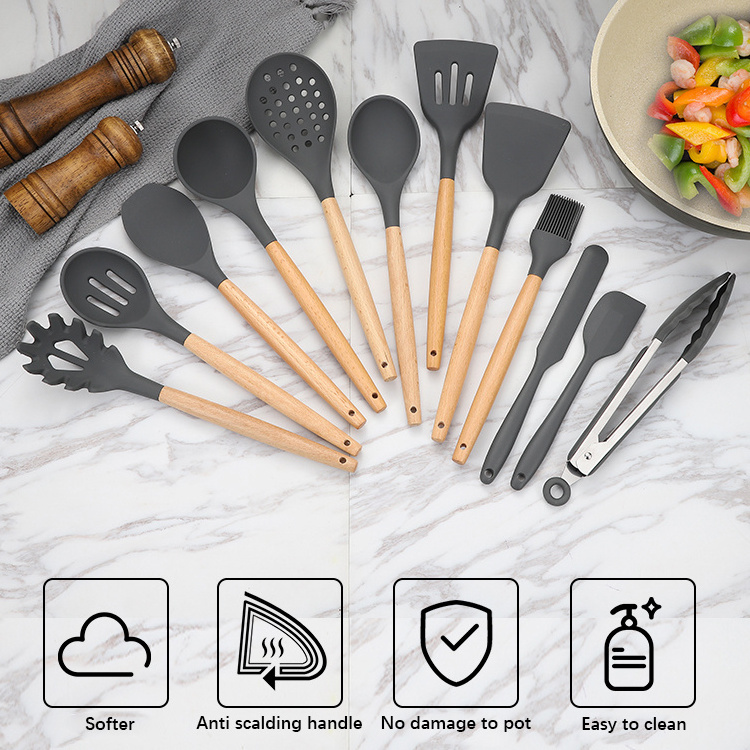 Amazon top seller innovative products 2022 kitchen accessories cooking tools kitchen gadgets wooden kitchen utensil set