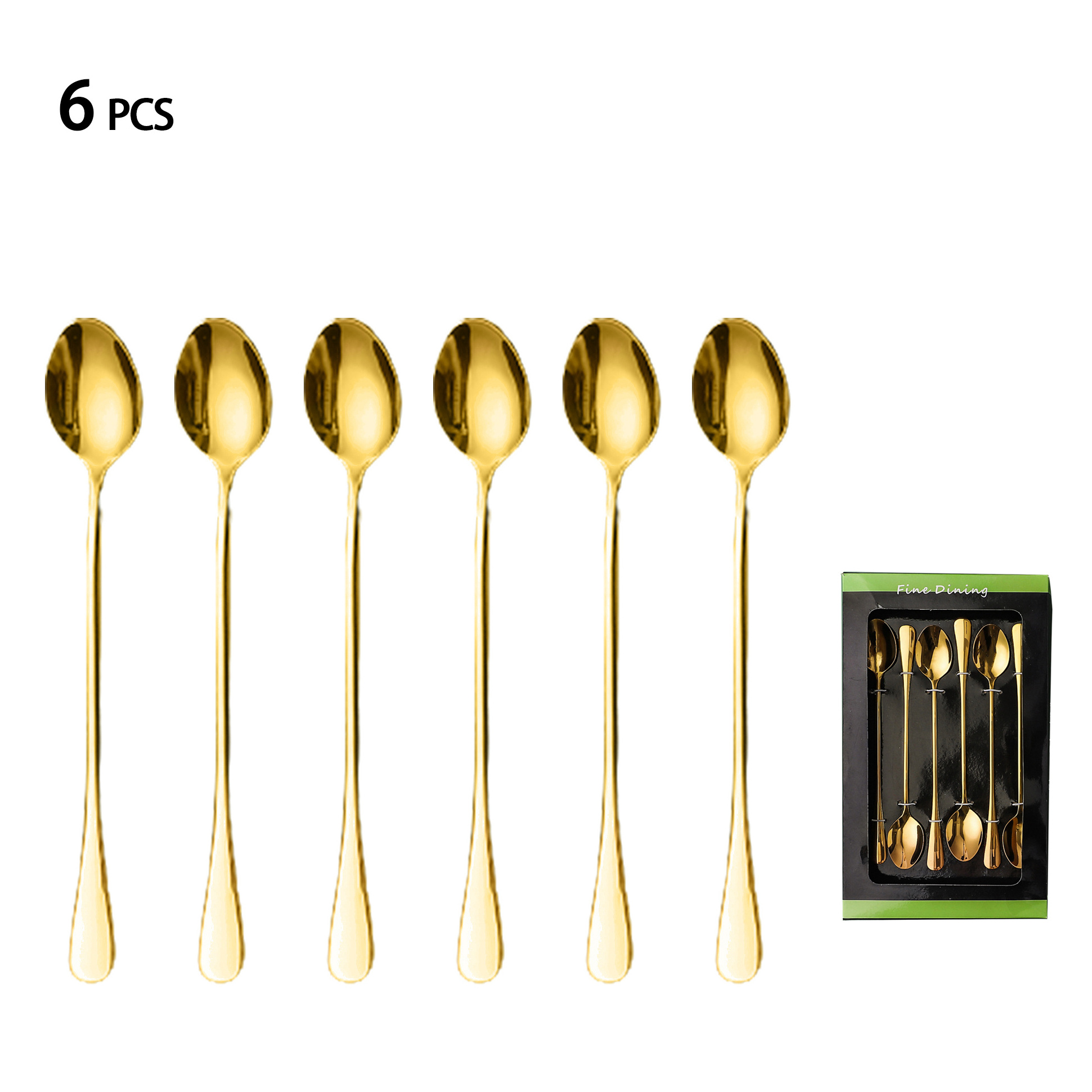 Long Spoon Stainless Steel Ice Spoon Stirring Dipper For Drinking Stirring Suitable For Bar Drinks Shop Restaurant Home