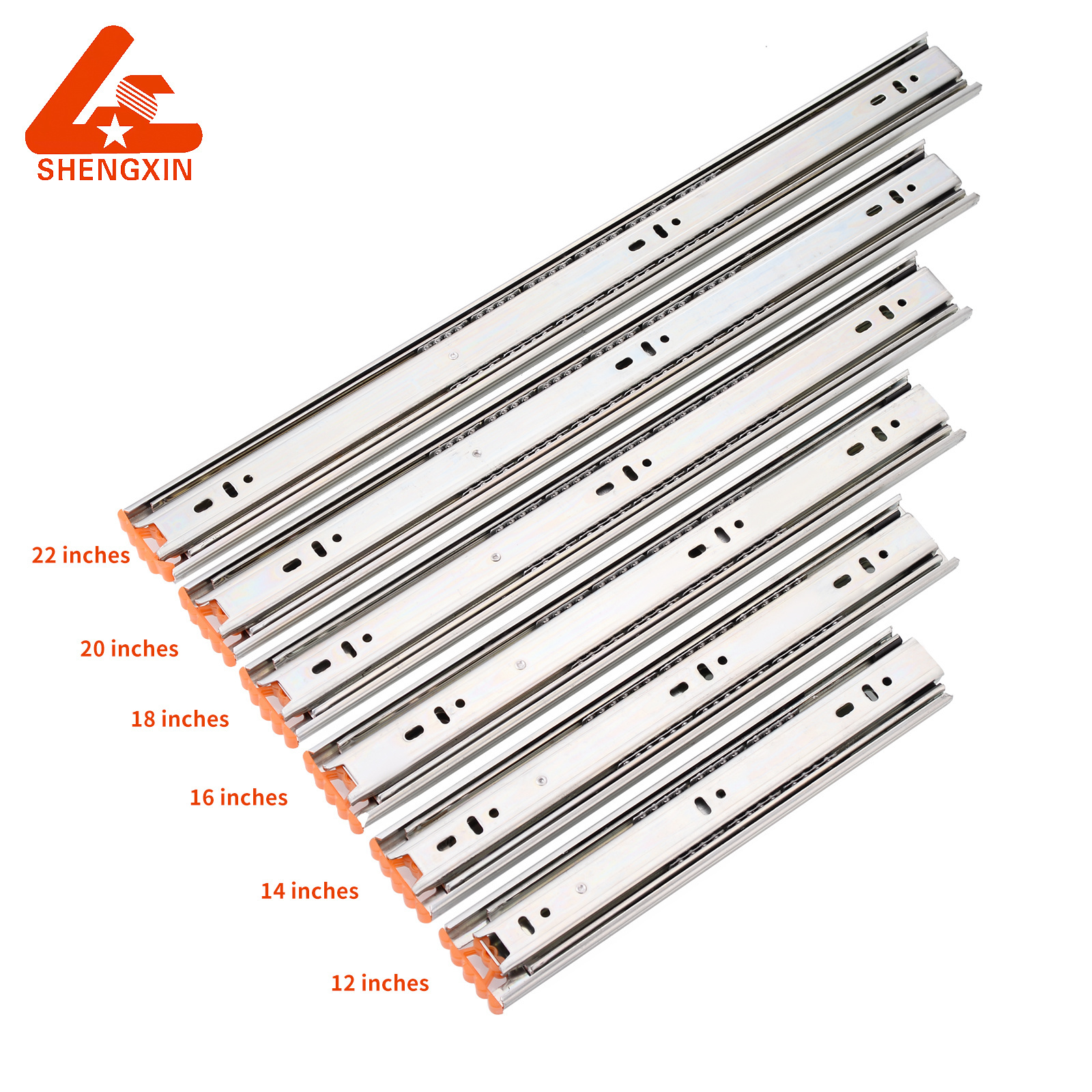 SHENGXIN drawer railing ball bearing undermount drawer slides soft close 40/45mm Zinc/Black  kitchen drawer slide for Furniture