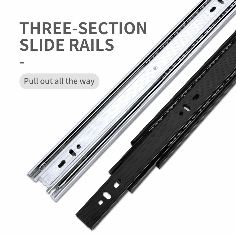 45mm Ball Bearing Slide Furniture Hardware Accessories Full Extension Rail Telescopic Channel Sliding rails