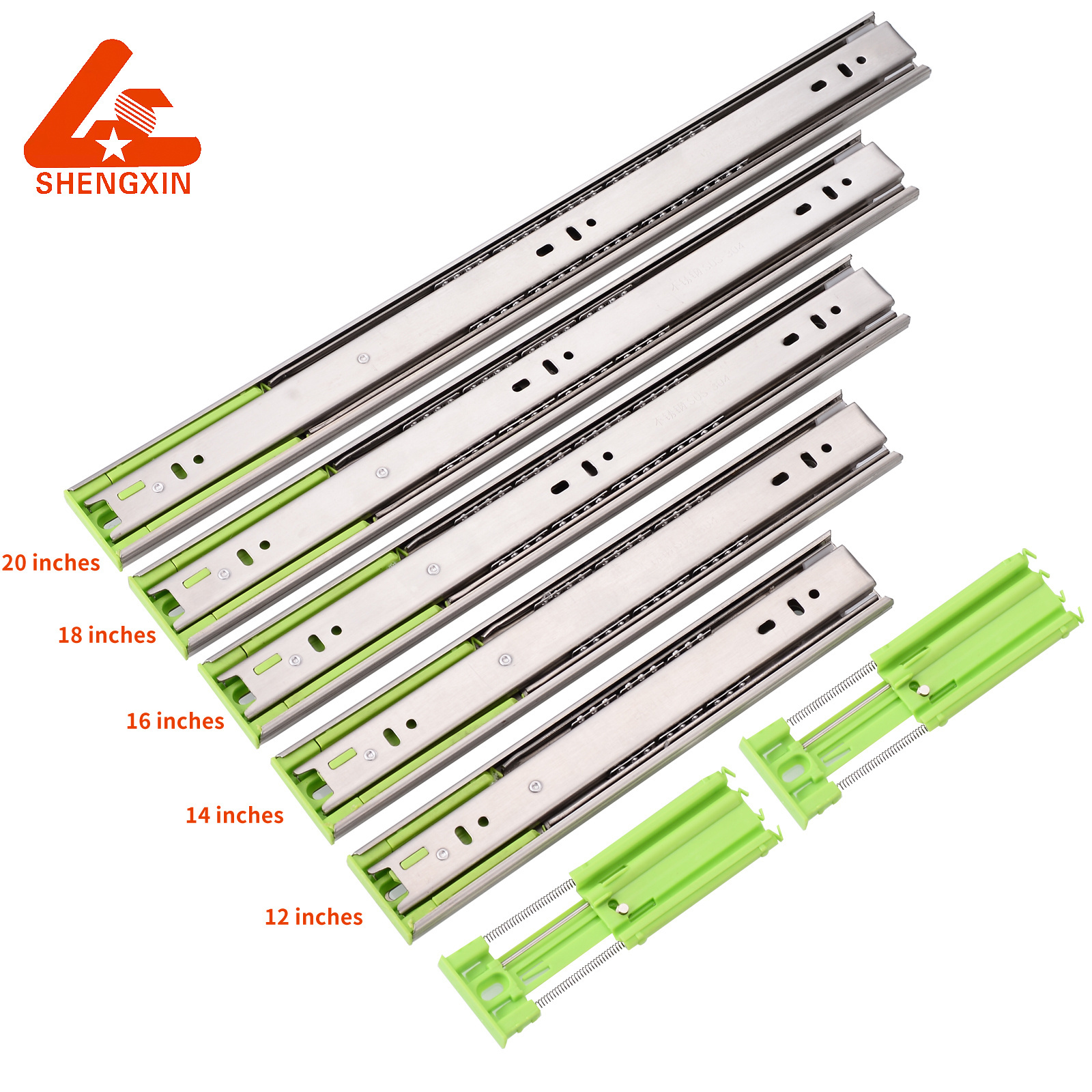 Drawer Runners Ball Bearing Buffer drawer guides Furniture Telescopic Channel Soft Closing Drawer Slide